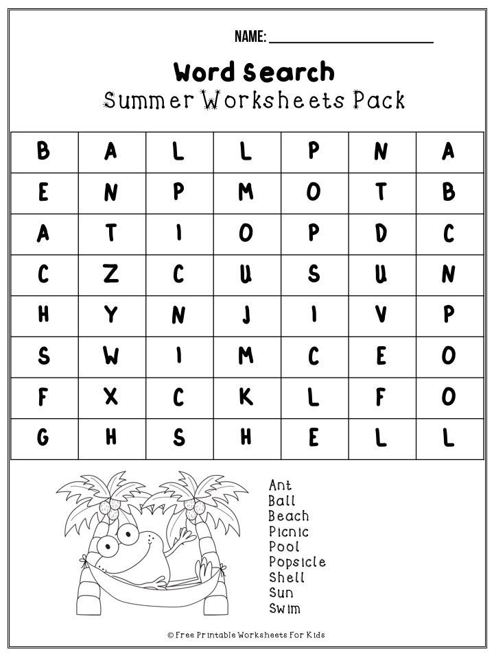 50 free pages of summer-themed fun worksheets for preschoolers and kindergarteners to work on their literacy, math and fine motor skills. Keep your kids busy during the summer holidays.