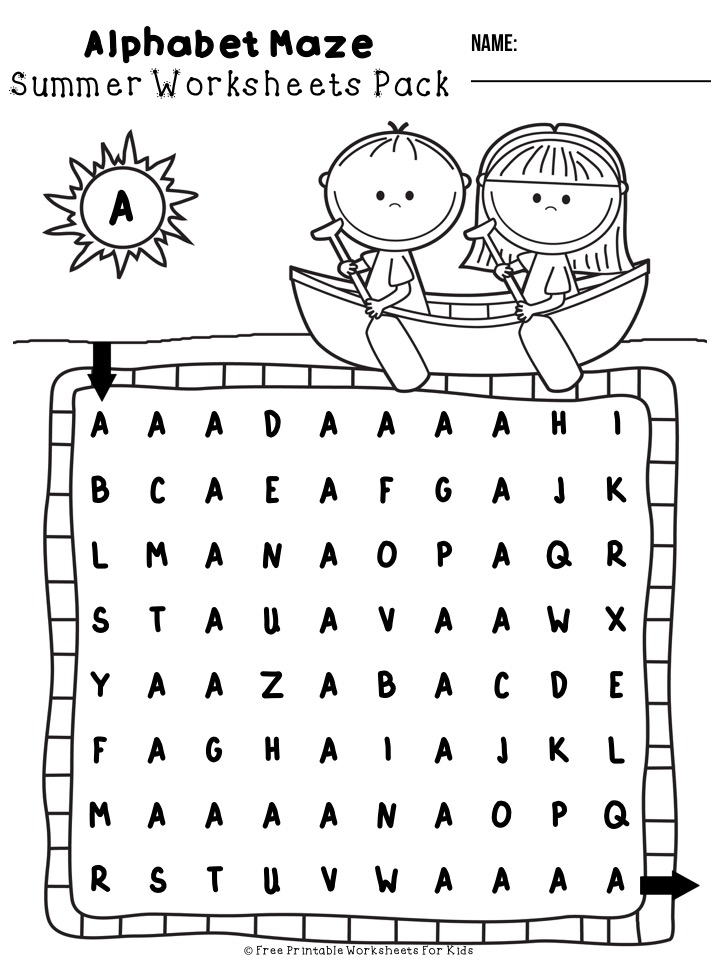 50 free pages of summer-themed fun worksheets for preschoolers and kindergarteners to work on their literacy, math and fine motor skills. Keep your kids busy during the summer holidays.