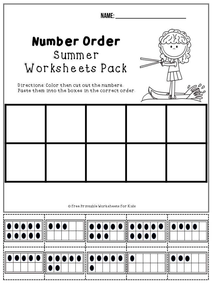 50 free pages of summer-themed fun worksheets for preschoolers and kindergarteners to work on their literacy, math and fine motor skills. Keep your kids busy during the summer holidays.