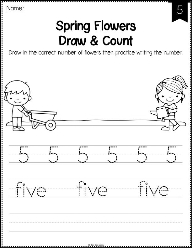 Tie in the Spring season into your math centers with these spring flowers draw and count worksheets. You’ll be giving your students opportunities for writing numbers in words as well as allowing them to draw and count to practice their one to one correspondence skills.