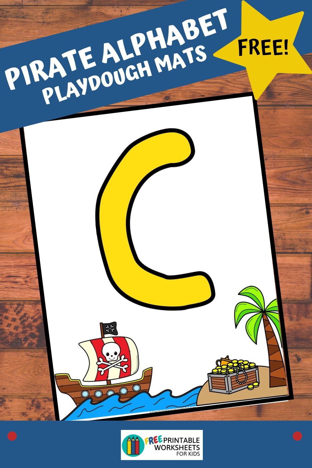 Fun Playdough Printables for Preschool and Kindergarten | Pirate Themed Fine Motor Games | Hands On Literacy Homeschool Activities | Kids Classroom Center Ideas and Worksheets #FreePrintableWorksheetsForKids #pirate #alphabet #letter #playdough