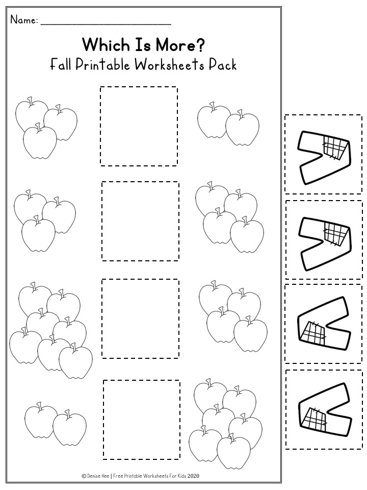 Fun Fall Printables for Preschool and Kindergarten | Autumn Themed Games | Hands On Math and Literacy Homeschool Activities | Kids Classroom Center Ideas and Worksheets #FreePrintableWorksheetsForKids #fall #autumn #worksheet