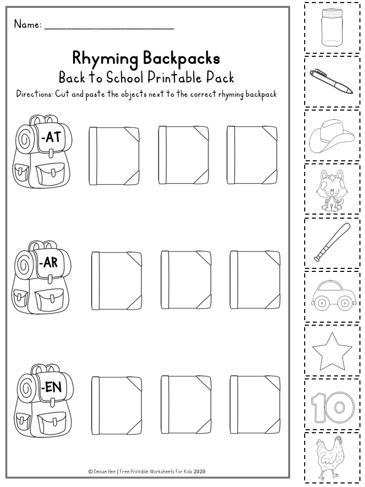 Fun Back To School Printables for Preschool and Kindergarten | Back To School Themed Games | Hands On Literacy and Math Homeschool Activities | Kids Classroom Center Ideas and Worksheets #FreePrintableWorksheetsForKids #backtoschool #august worksheetpacket