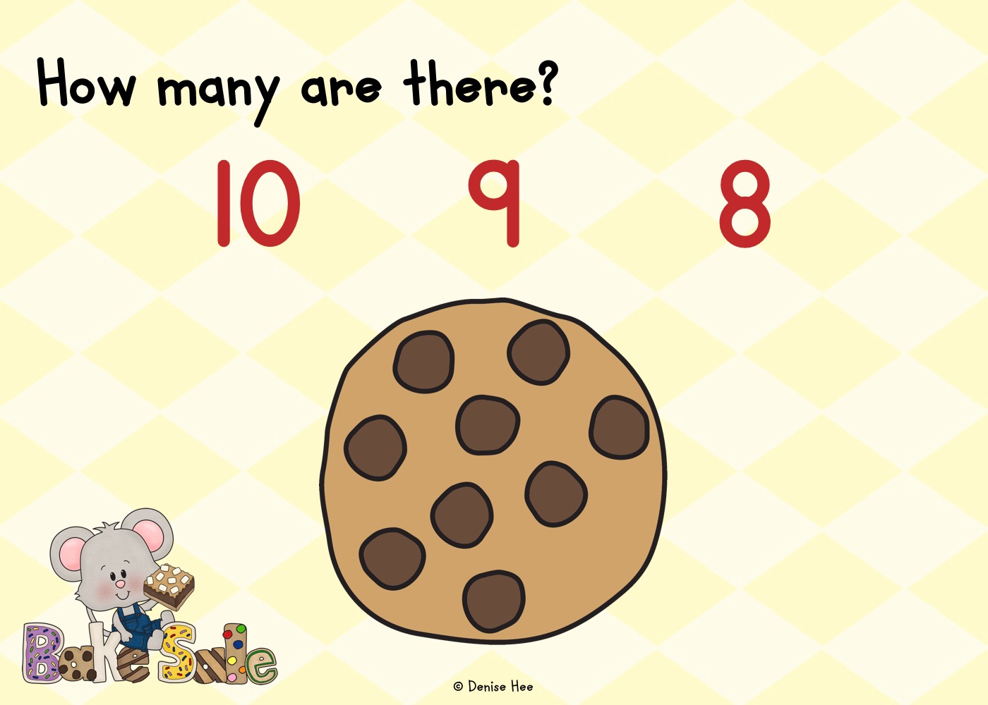 Kids will love this deliciously fun counting game! Count out the chocolate chips from 1-10 and clip a wooden peg on the correct answer. This printable game works on both math and fine motor skills.