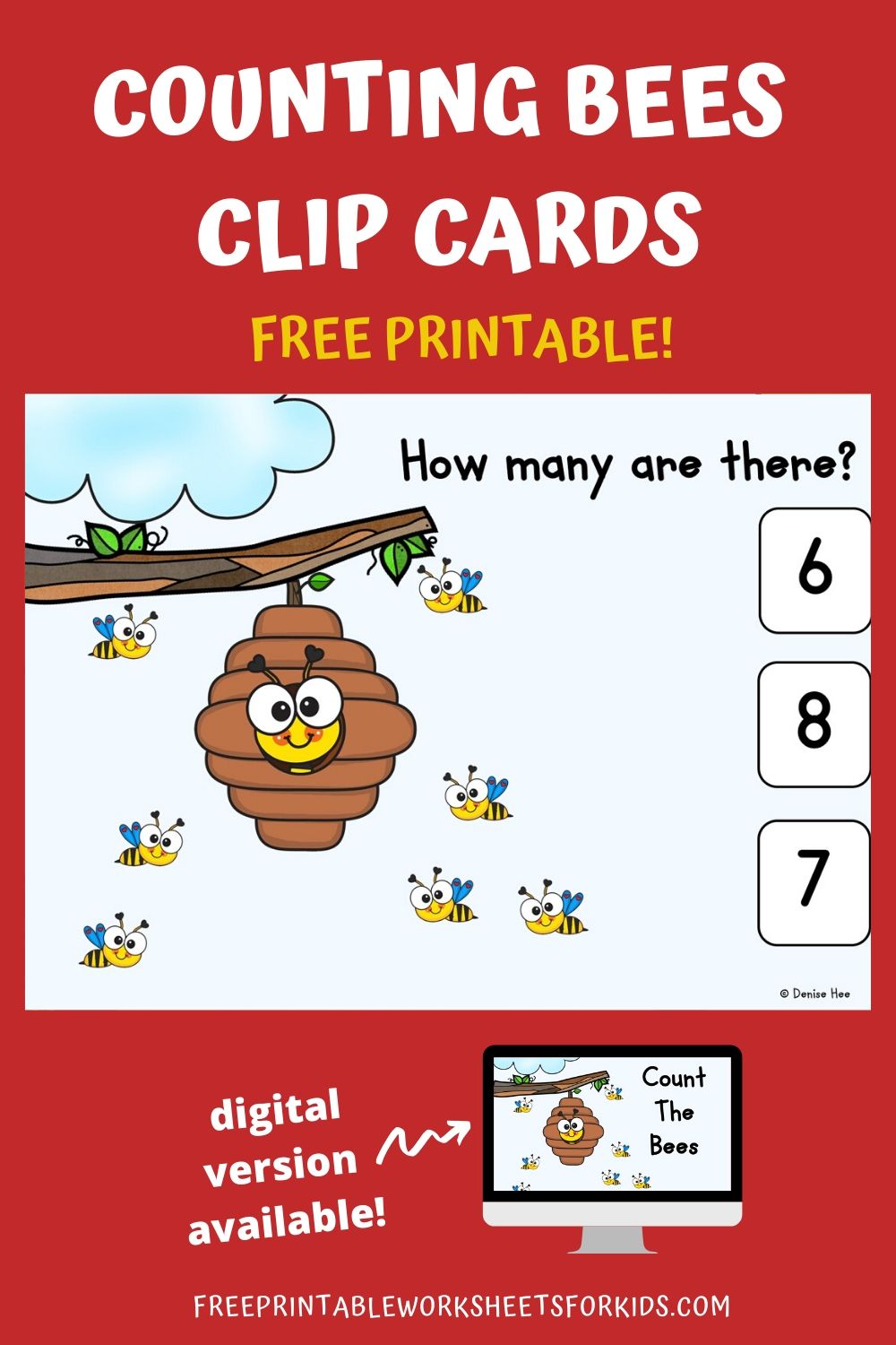 Bee themed activities are always a hit at our house and this set of 1-10 counting clip cards is no exception!