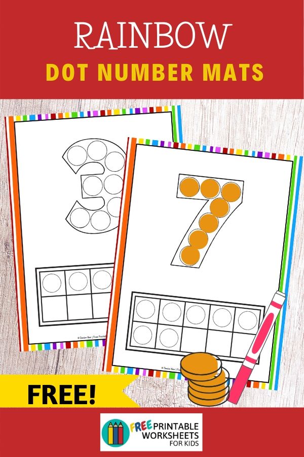 Fun Numbers Printables for Preschool and Kindergarten | Rainbow-Themed Counting Games | Hands On Math Homeschool Activities | Kids Classroom Center Ideas and Worksheets #FreePrintableWorksheetsForKids #number #rainbow #dot #count