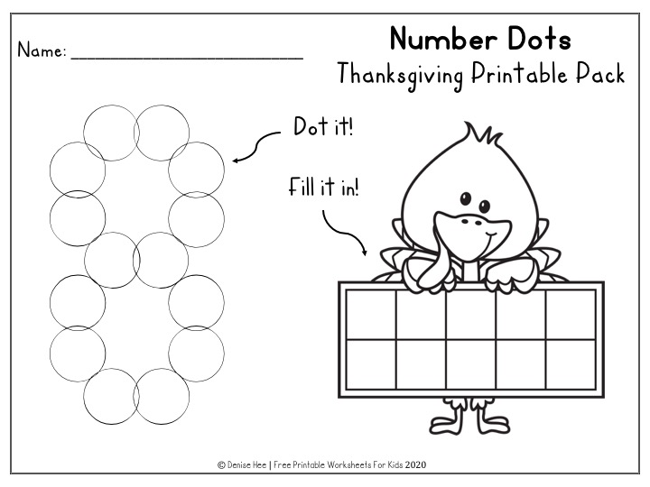 Fun Thanksgiving Printables for Preschool and Kindergarten | Turkey Themed Number Games | Hands On Literacy Homeschool Activities | Kids Classroom Center Ideas and Worksheets #FreePrintableWorksheetsForKids #thanksgiving #november #packet #turkey #pilgrim