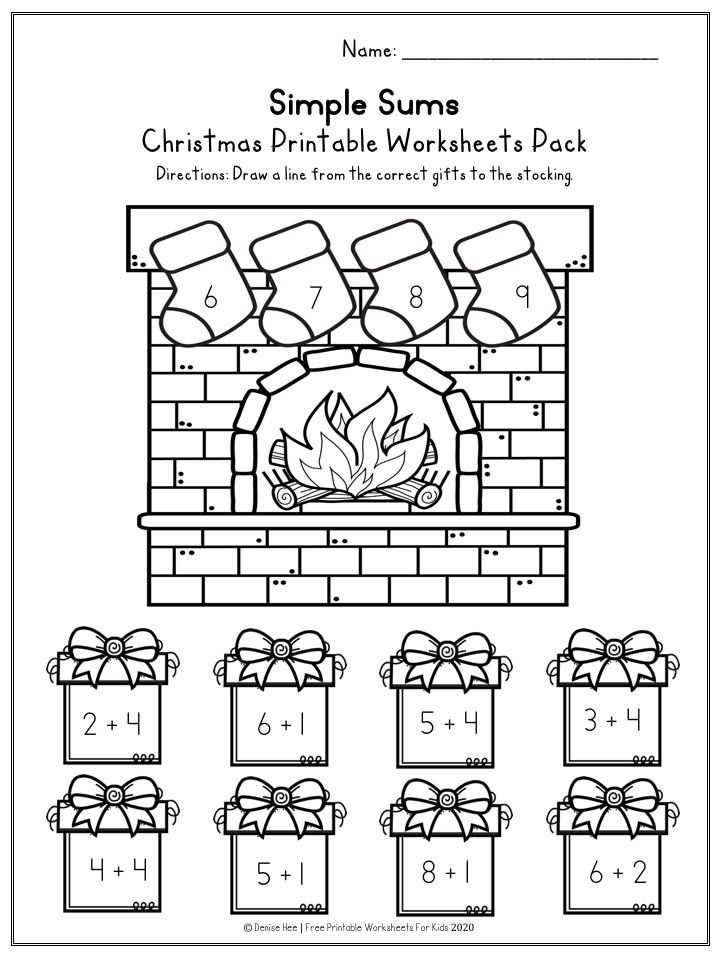 Fun Christmas Printables for Preschool and Kindergarten | Santa Themed Number Games | Hands On Literacy Homeschool Activities | Kids Classroom Center Ideas and Worksheets #FreePrintableWorksheetsForKids #christmas #december #santa #elf #stocking