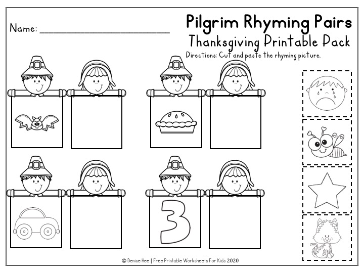 Fun Thanksgiving Printables for Preschool and Kindergarten | Turkey Themed Number Games | Hands On Literacy Homeschool Activities | Kids Classroom Center Ideas and Worksheets #FreePrintableWorksheetsForKids #thanksgiving #november #packet #turkey #pilgrim