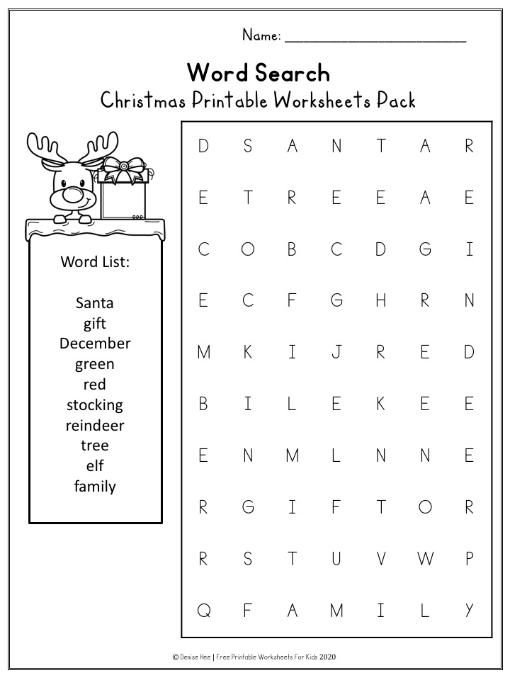 Fun Christmas Printables for Preschool and Kindergarten | Santa Themed Number Games | Hands On Literacy Homeschool Activities | Kids Classroom Center Ideas and Worksheets #FreePrintableWorksheetsForKids #christmas #december #santa #elf #stocking