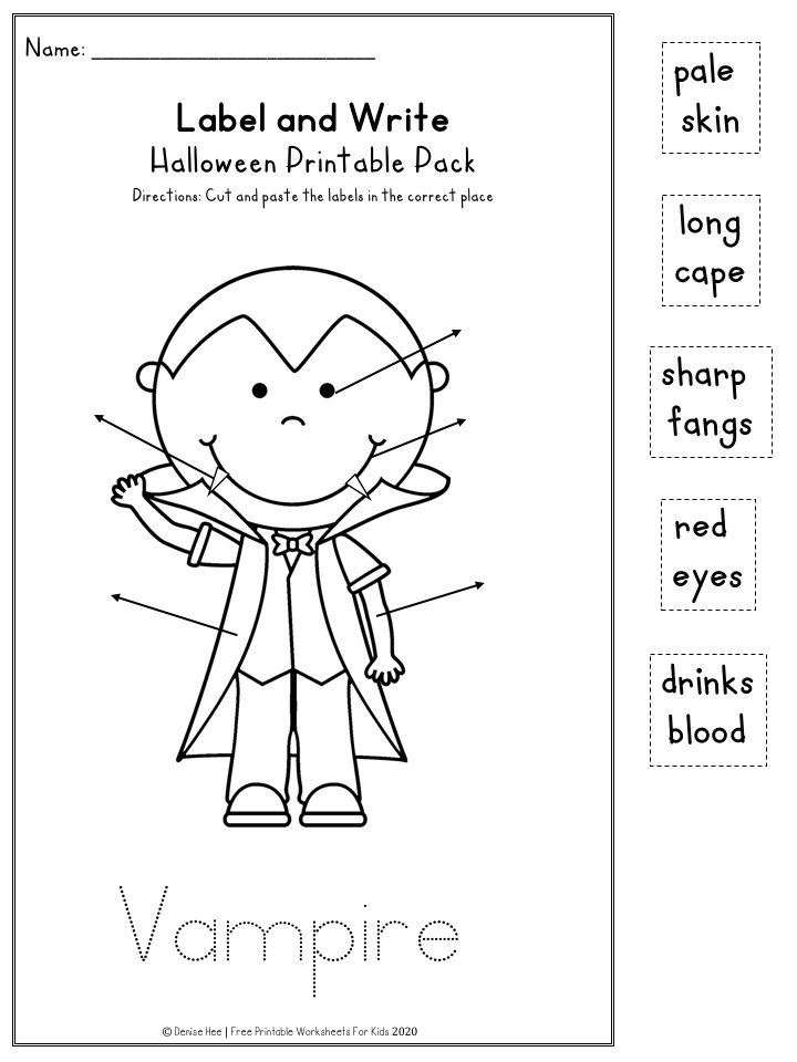 Fun Halloween Printables for Preschool and Kindergarten | Halloween Themed Number Games | Hands On Literacy Homeschool Activities | Kids Classroom Center Ideas and Worksheets #FreePrintableWorksheetsForKids #halloween #october #packet #witch #ghost