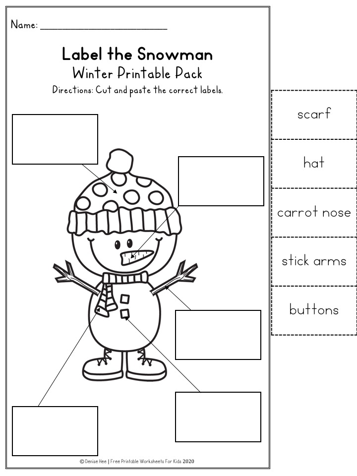 Fun Winter Printables for Preschool and Kindergarten | Snow Themed Number Games | Hands On Literacy Homeschool Activities | Kids Classroom Center Ideas and Worksheets #FreePrintableWorksheetsForKids #winter #snowman #polar #january #packet