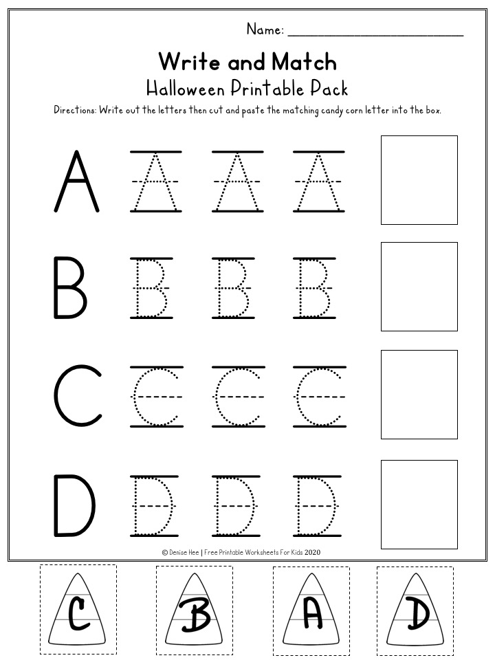 Fun Halloween Printables for Preschool and Kindergarten | Halloween Themed Number Games | Hands On Literacy Homeschool Activities | Kids Classroom Center Ideas and Worksheets #FreePrintableWorksheetsForKids #halloween #october #packet #witch #ghost