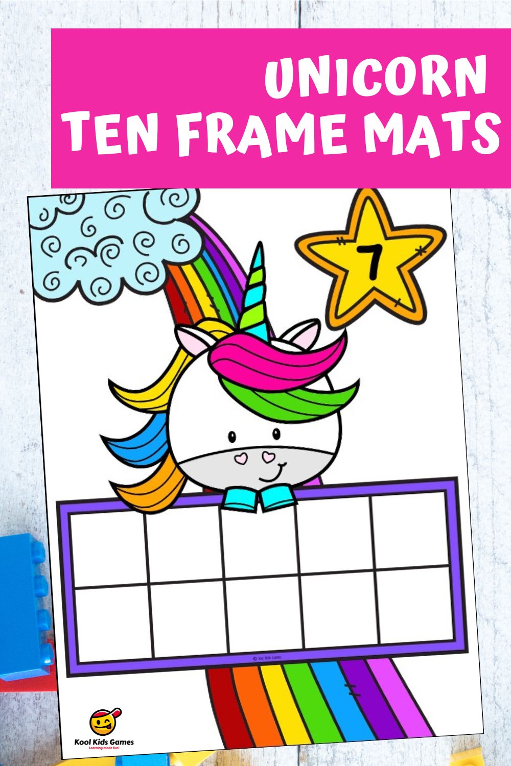 These Unicorn Ten Frame Mats are a great tool to model counting with ten frames as well as for injecting some magic and sparkle into your math lessons. Download your free printable to start practicing ten frame counting with your students now!