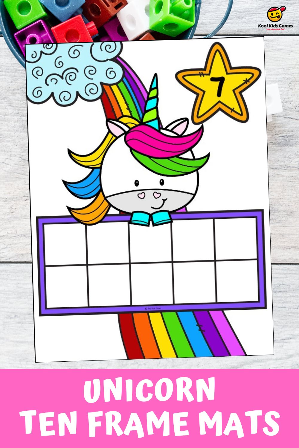 These Unicorn Ten Frame Mats are a great tool to model counting with ten frames as well as for injecting some magic and sparkle into your math lessons. Download your free printable to start practicing ten frame counting with your students now!