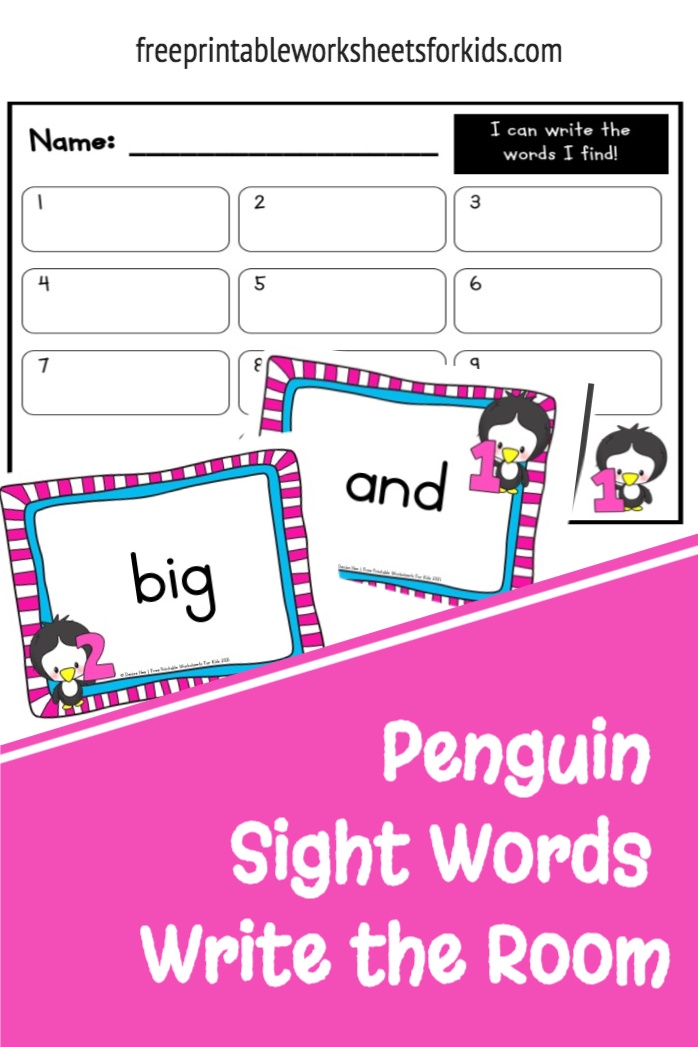 Kids will love this printable penguin theme pre-primer sight word write the room activity! It's perfect for a winter literacy center in kindergarten and even first grade.