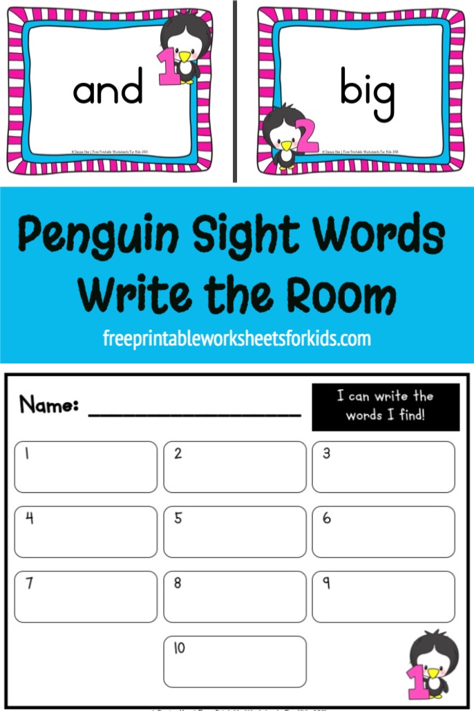 Kids will love this printable penguin theme pre-primer sight word write the room activity! It's perfect for a winter literacy center in kindergarten and even first grade.