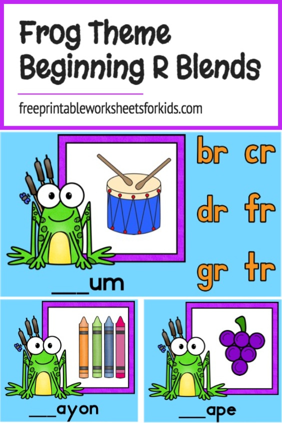 Are you teaching beginning R blends? Print out this free frog themed activity to practice some of the sounds in a fun way with your kindergarten and first grade students. This spring literacy center can be set up really quickly!