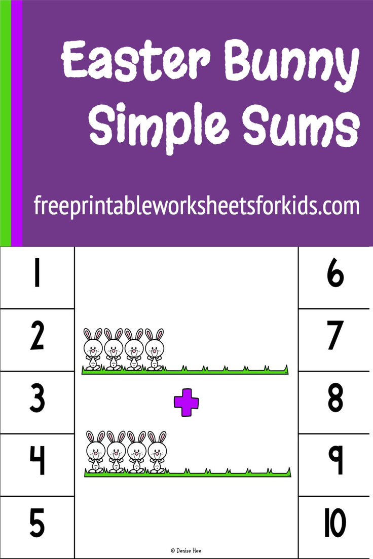 Looking for a kindergarten math center to practice addition and subtraction? Then this is the free printable for you! This Easter Bunny math activity helps students solve basic sums by having a visual representation they can use to count, instead of just numbers.