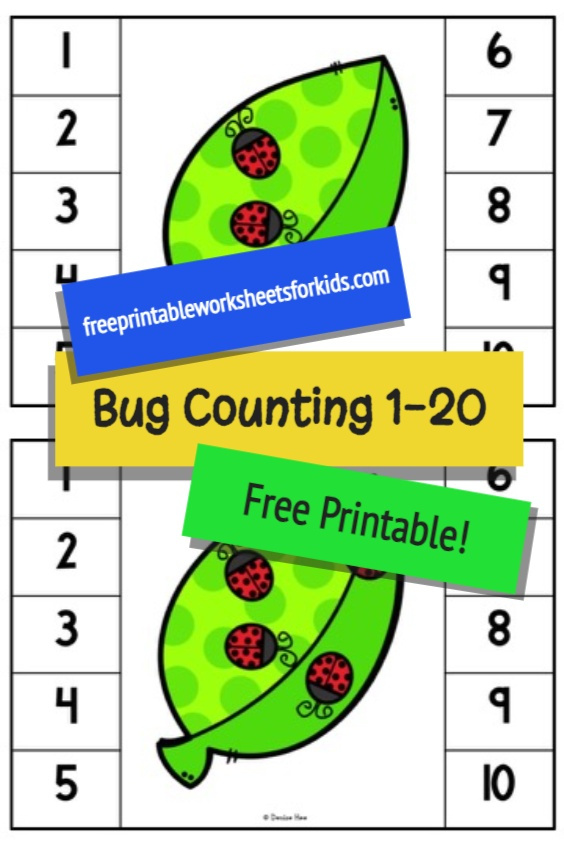 Preschoolers and kindergarteners will love counting the brightly colored ladybugs in this fun bug themed math center. Include this free printable in your insect learning unit to combine math and fine motor strengthening this Spring. Counting 1 to 20 will be so much fun!