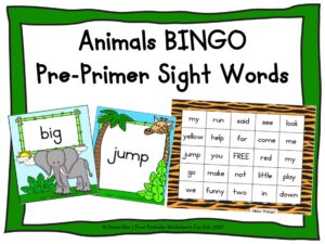 Zoo Animal Bingo (Pre-primer Sight Words)