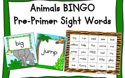 Zoo Animal Bingo (Pre-primer Sight Words)