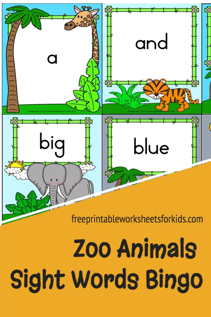 Preschool and kindergarten students will learn pre-primer Dolch sight words in this printable zoo animal bingo game. Use this as a small group literacy center in your classroom or as a hands-on sight word reading activity for your homeschooling kids.