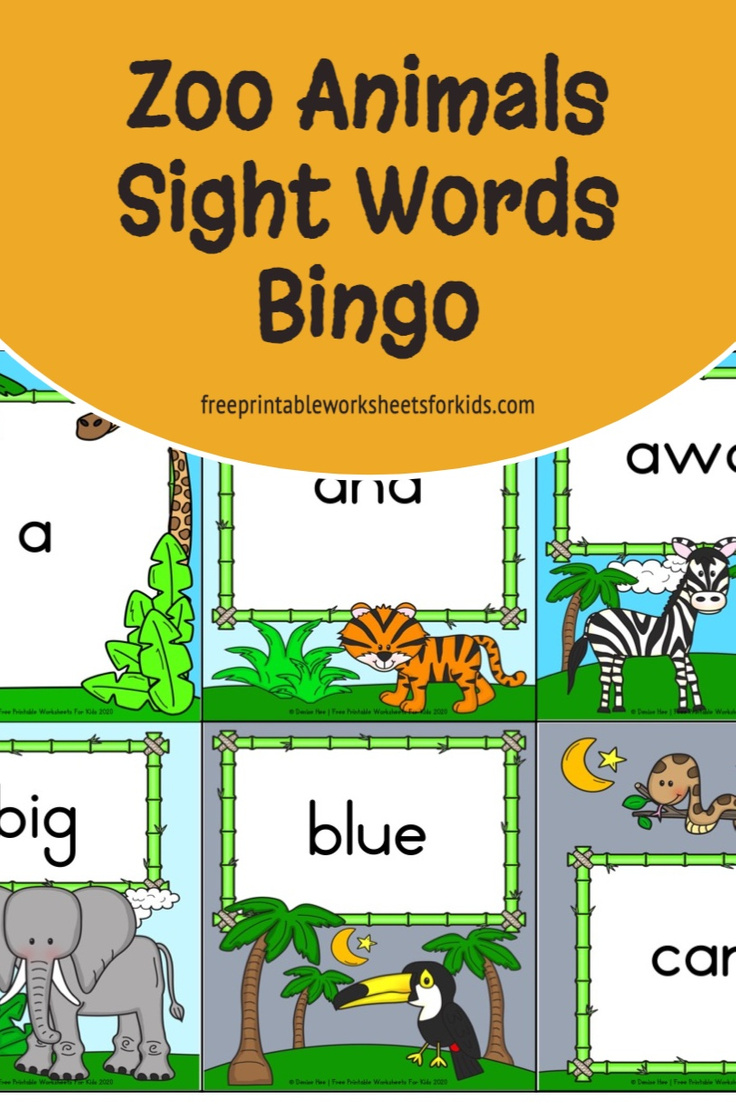 Preschool and kindergarten students will learn pre-primer Dolch sight words in this printable zoo animal bingo game. Use this as a small group literacy center in your classroom or as a hands-on sight word reading activity for your homeschooling kids.