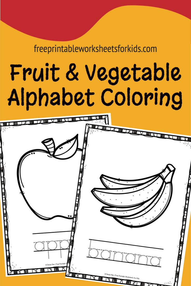 These alphabet coloring pages are great for learning fruit and vegetable vocabulary as well as getting in some handwriting practice. Keep this free printable handy and you've got a kindergarten literacy center you can set up in just minutes any time of the year!