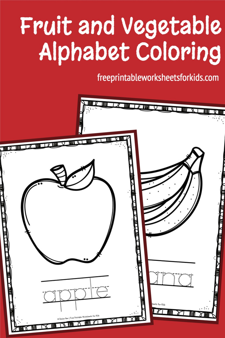 These alphabet coloring pages are great for learning fruit and vegetable vocabulary as well as getting in some handwriting practice. Keep this free printable handy and you've got a kindergarten literacy center you can set up in just minutes any time of the year!