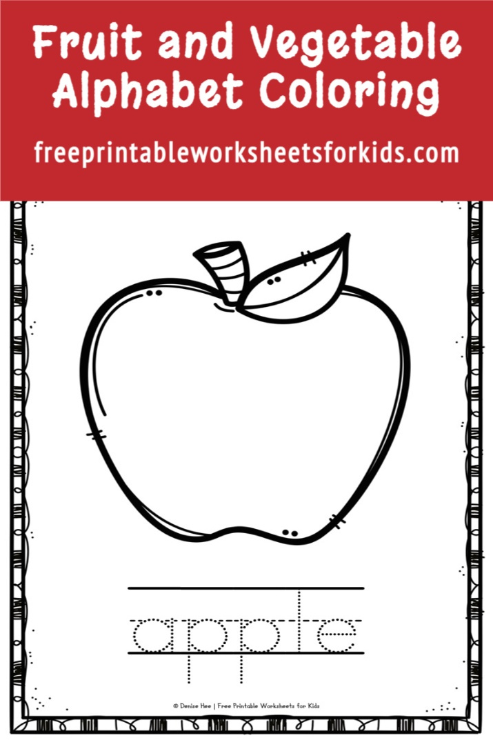 These alphabet coloring pages are great for learning fruit and vegetable vocabulary as well as getting in some handwriting practice. Keep this free printable handy and you've got a kindergarten literacy center you can set up in just minutes any time of the year!