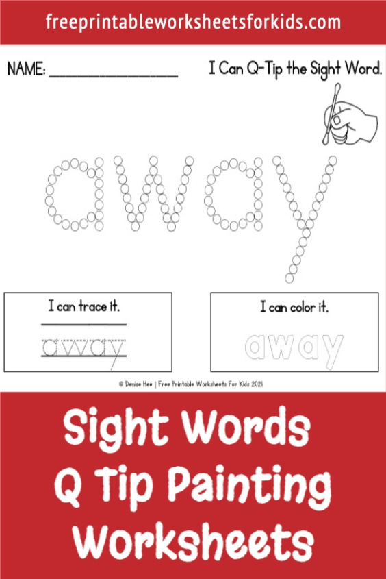 Your students will learn the 40 Dolch pre-primer sight words with this set of q tip painting printable worksheets. Use these as a fun kindergarten literacy center in your classroom any time of the year!