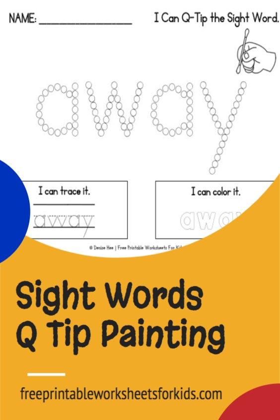 Your students will learn the 40 Dolch pre-primer sight words with this set of q tip painting printable worksheets. Use these as a fun kindergarten literacy center in your classroom any time of the year!