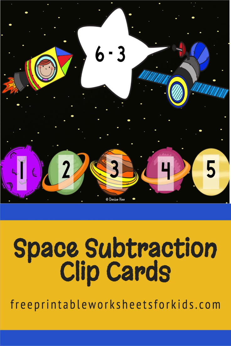 If you're looking for a kindergarten space theme activity that combines subtraction with fine motor skills, then you'll love this free printable