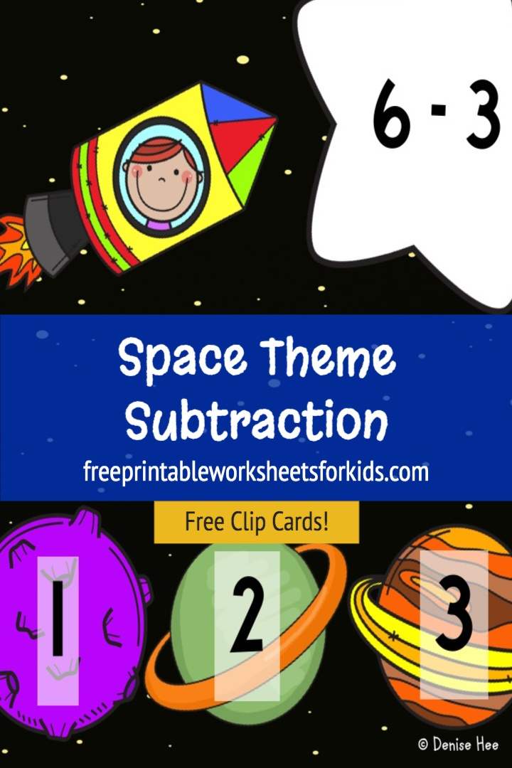 If you're looking for a kindergarten space theme activity that combines subtraction with fine motor skills, then you'll love this free printable