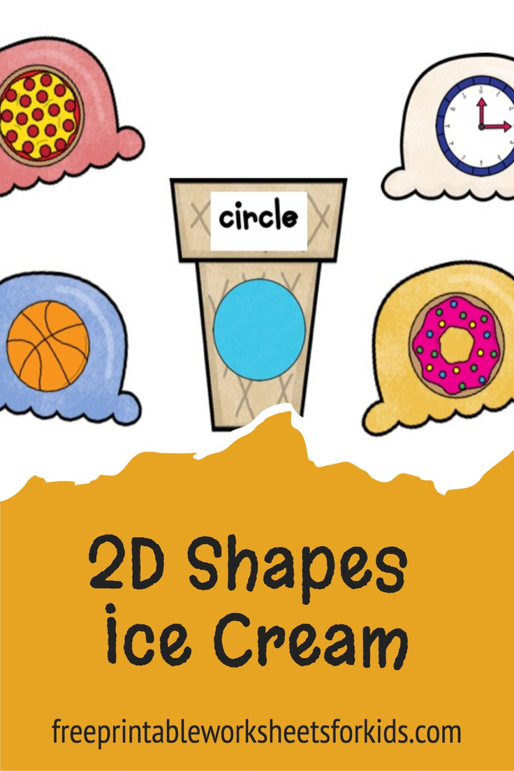 Your students will love this ice cream cones activity. In this preschool math center, they will do shape matching between the real-life 2d shapes on the scoops and the labeled cones. It's the perfect summer math printable!