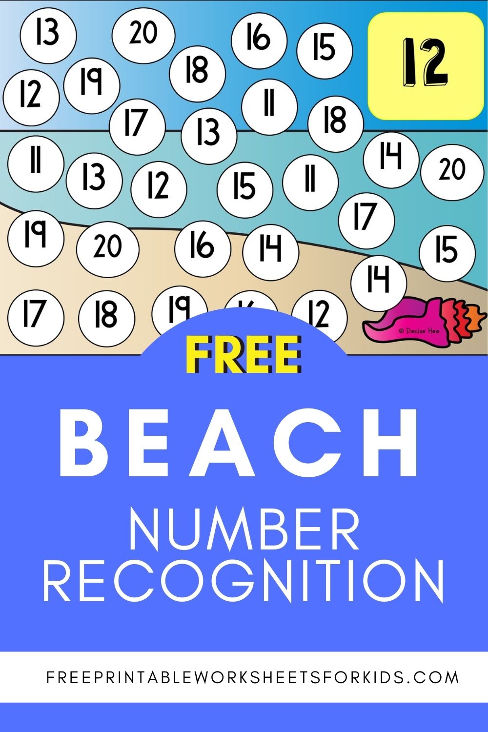 Looking forward to summer vacation already? This preschool math center is perfect for getting your students excited about going to the beach. It focuses on number recognition to 20 so you can differentiate it as you need or even use it with kindergarten students. You can set up this fun free printable for an individual or for small groups.