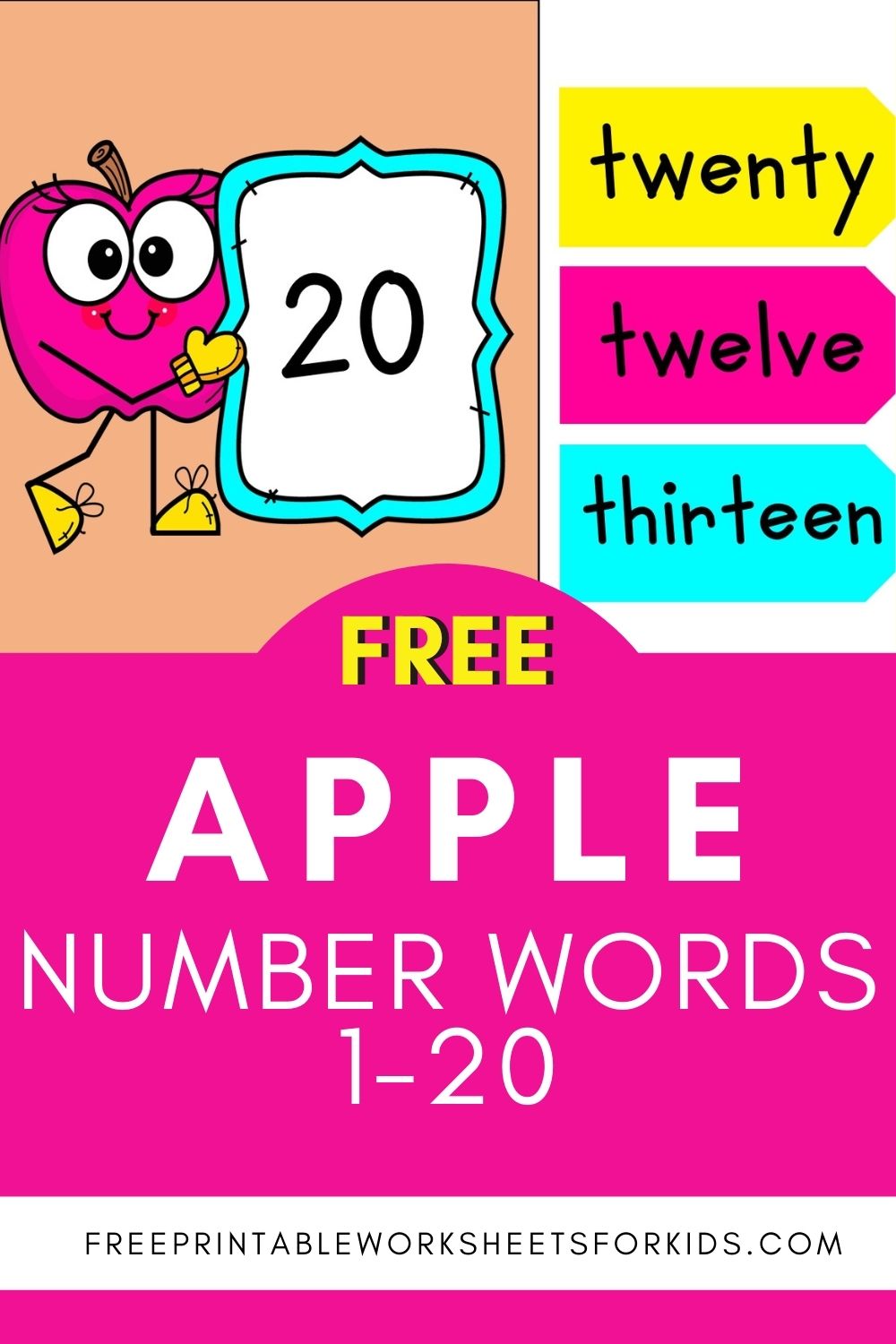 Apple Number Words to 20 Game