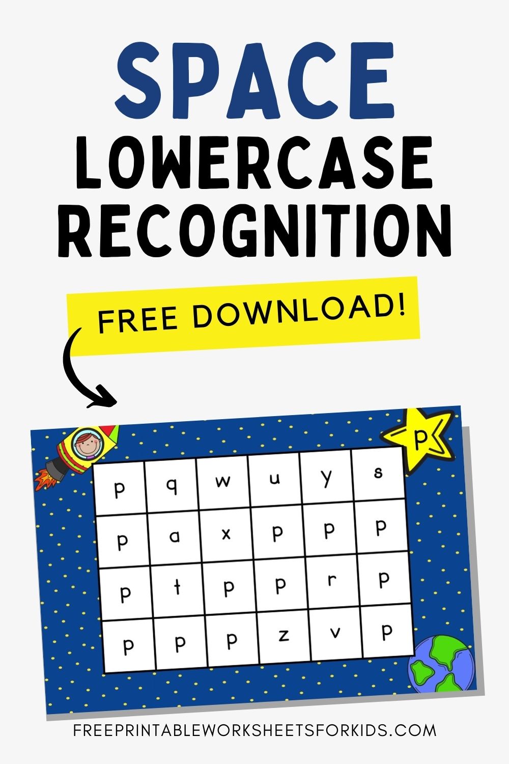 Space Theme Letter Mazes