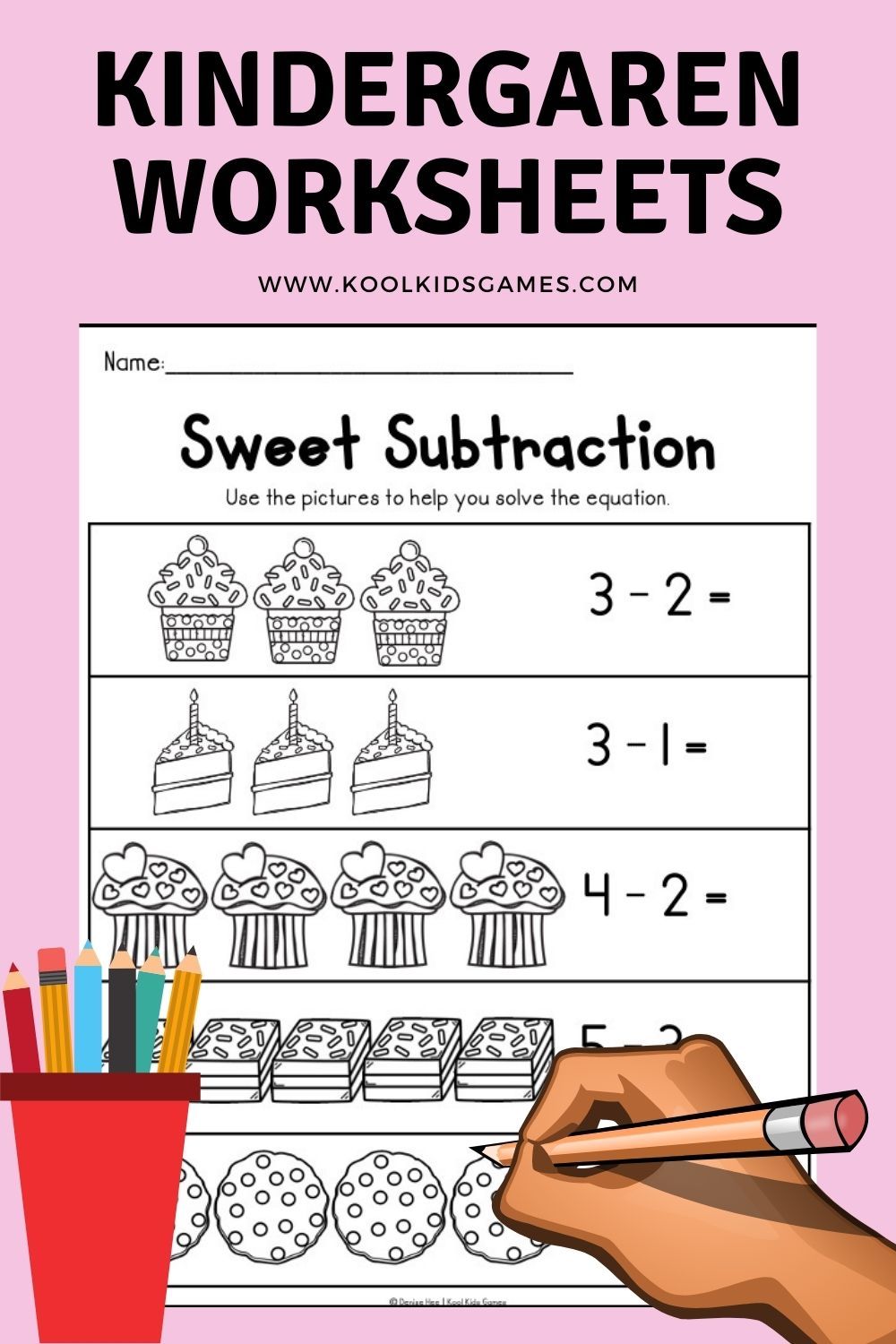 Learning subtraction within 10 using pictures that students can cross out is a great way to start their journey to formal subtraction equations and these subtraction worksheets for kindergarten will help them take their first steps. This sweet time of year makes for a great theme for all your academic centers, which makes these sugar filled Valentine’s Day worksheets a sure fire success with your students.