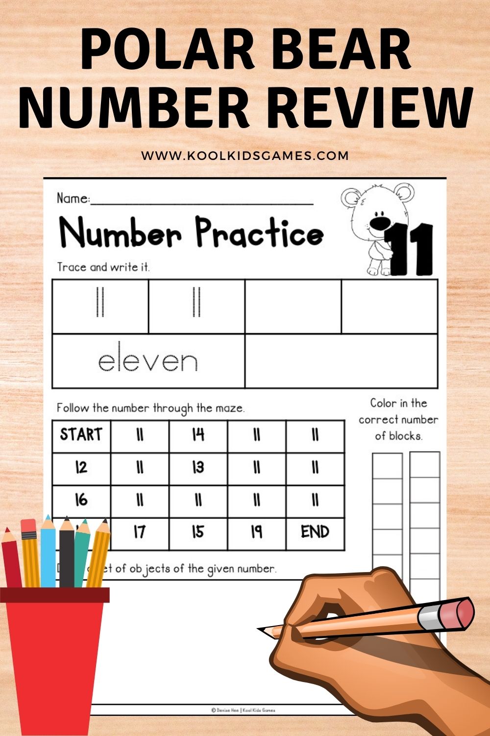 Kindergarten students need to practice tracing numbers to help them master the ten digits that underpin their entire mathematical journey, and this winter animals themed writing numbers worksheet has multiple opportunities for them to practice writing numbers 11-20 as well as developing their 1:1 correspondence.