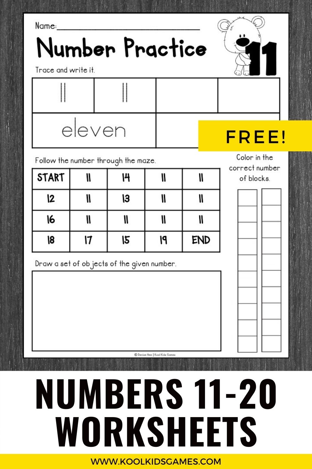 Kindergarten students need to practice tracing numbers to help them master the ten digits that underpin their entire mathematical journey, and this winter animals themed writing numbers worksheet has multiple opportunities for them to practice writing numbers 11-20 as well as developing their 1:1 correspondence.