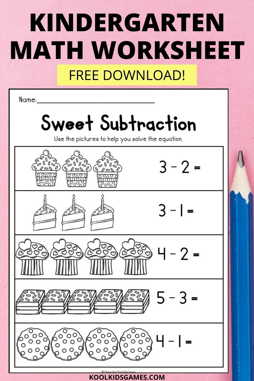 Learning subtraction within 10 using pictures that students can cross out is a great way to start their journey to formal subtraction equations and these subtraction worksheets for kindergarten will help them take their first steps. This sweet time of year makes for a great theme for all your academic centers, which makes these sugar filled Valentine’s Day worksheets a sure fire success with your students.