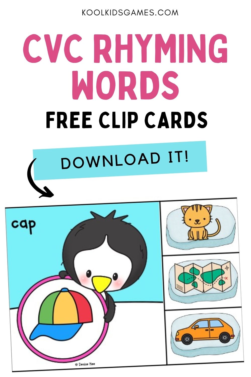 Any winter literacy station that has penguins will be instantly engaging to the majority of your students. These kindergarten penguin theme CVC rhyming printable will have them practicing their short vowel and consonant sounds all season long.