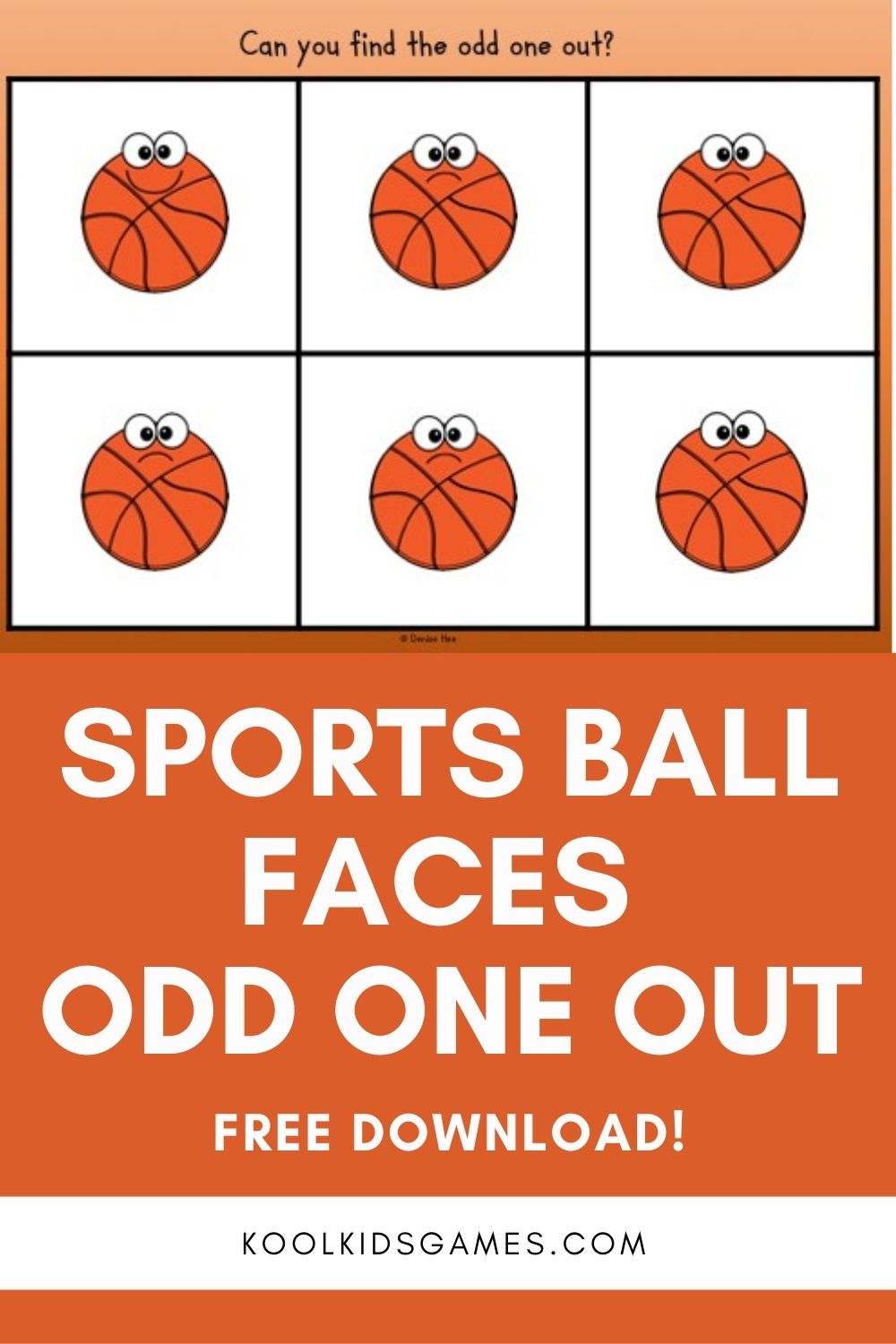 These sports activities for preschoolers help them recognize facial expressions, making them an excellent morning meeting task as well as a quick finisher game. Whether you're talking about emotions in class or working on visual discrimination skills, this classic odd one out activity will be a hit!