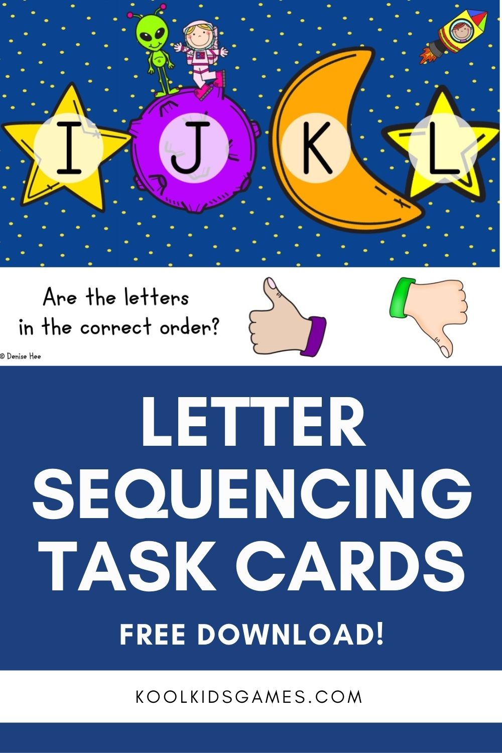 At a foundational level, you can adapt any of your alphabet order activities to have a space theme, and these cute alphabet sequence clip cards will keep your students engaged with their fun pictures and challenges. They are a great way to have your students work on learning the alphabet independently.