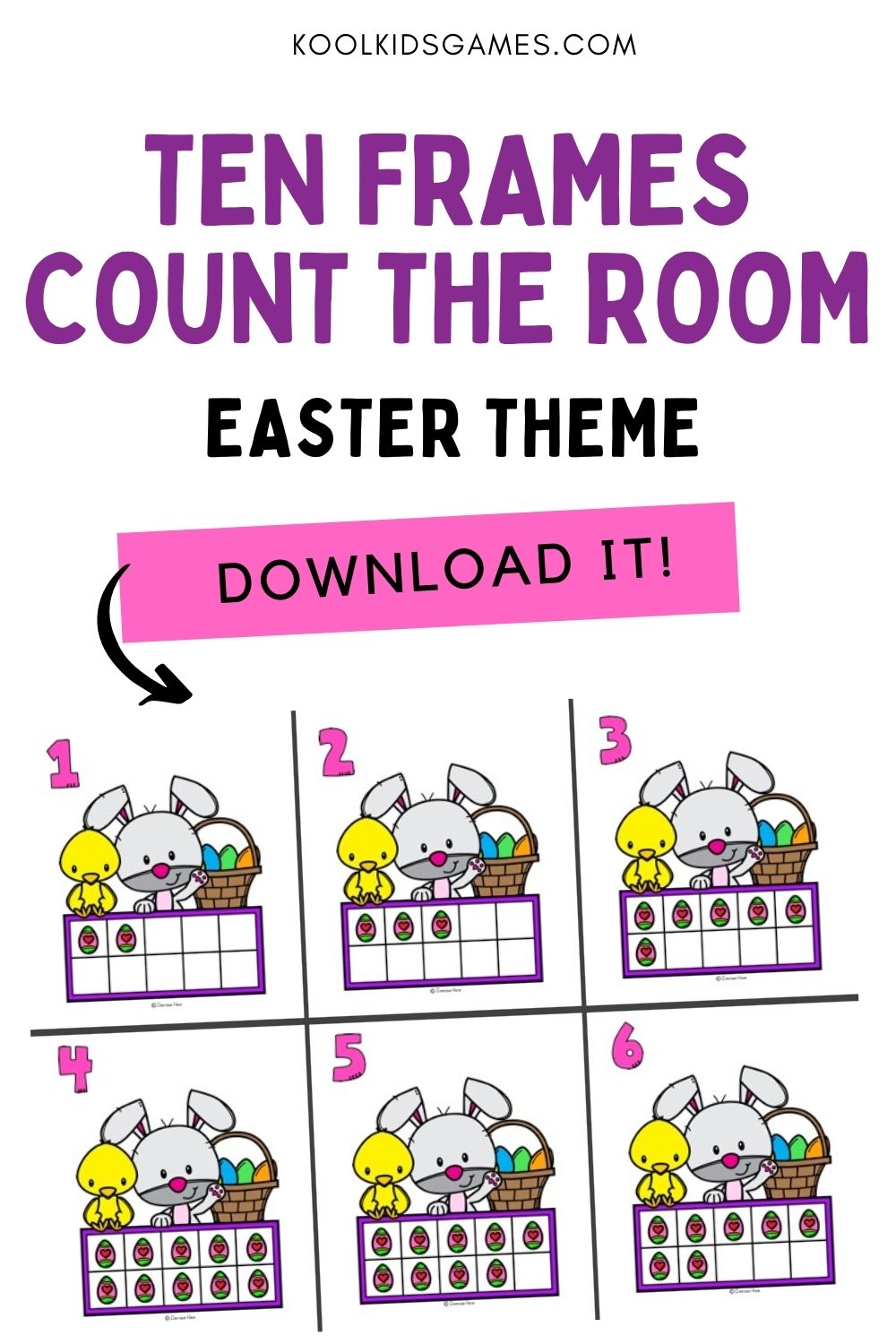 Capture the excitement of the Easter season with these Easter worksheets that help students with understanding ten frames and number writing practice. These ten frame worksheets for kindergarten give students early practice at counting individual objects and recognizing the numbers that they represent.