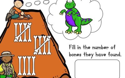 Dinosaur Theme Tally Marks 1 to 20 to Practice Subitizing