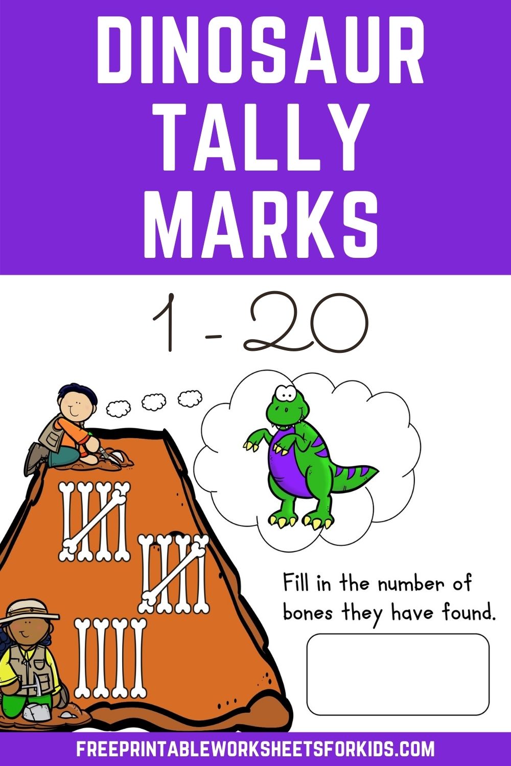 This dinosaur theme counting tally marks 1 to 20 activity will hook your students with the different dinosaur images (expect to be told the name of the dinosaur on each page!) and will help them practice their subitizing skills all year long.