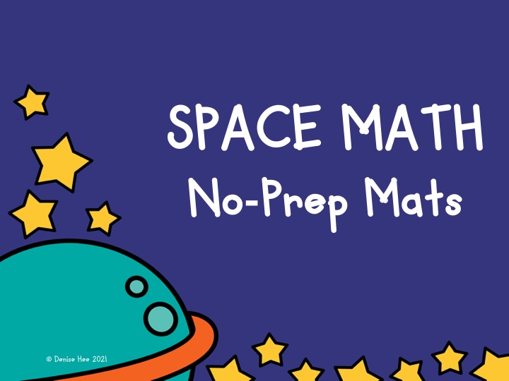 Space Math No Prep Preschool Mats